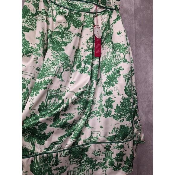 Lake Lady Graphic Print Circle Skirt Sz Small Pocket Oriental Derby Formal Party - Picture 5 of 13
